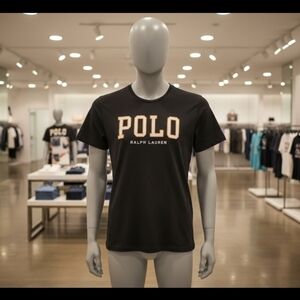 Ralph Lauren Black Tee with Bold Logo